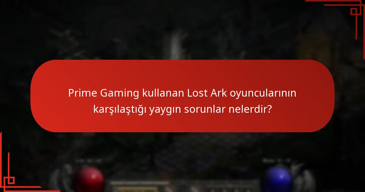 Prime Gaming kullanan Lost Ark oyuncularının karşılaştığı yaygın sorunlar nelerdir?